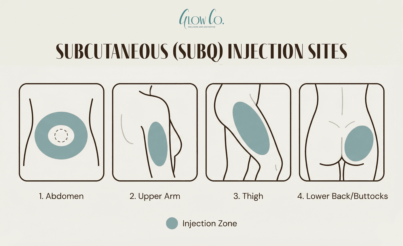 Subcutaneous injection sites diagram